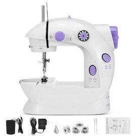 Máquina de Coser, Portátil Mini Maquina de Coser Electrica, Máquina de coser eléctrica multifuncional con Luz de LED Sewing Machine par, Adecuado para principiantes, para coser ropa.