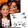 4Pcs Crystal Cat Face Gems Stickers, Halloween Cat Print Gem