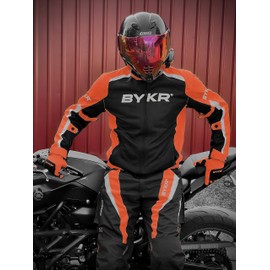 BYKR Motorcycle Gloves for Men & Women Tactical Protection for Dirt Bike BMX MX Motocross & ATV Mountain Bike Riding Gloves All-Weather Sports Motorbike Cycling MTB Racing Gloves Orange XL