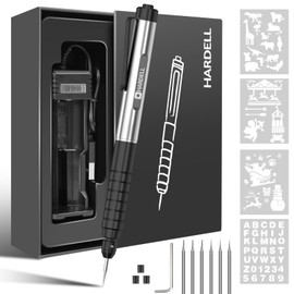HARDELL Engraving Pen, Cordless Engraving Tool with 37000RPM, USB Rechargeable Metal Pen Engraver for Artists & DIYers, Electric Engraving Pen for Metal, Wood, Glass and Plastic - Beginner Friendly