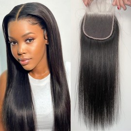 Lace Closure 12 Inch Hd Lace Closure 5x5 Closure Brazilian Straight Lace Closure Human Hair Lace Closure Free Part Natural Hair Color Black