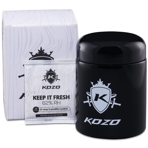 KOZO Black Glass Airtight Storage Jar, with UV Protection. Airtight