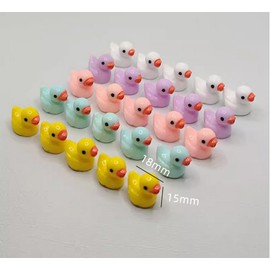 100pcs Mini Resin Duck,15 mm Dollhouse Décor for Aquarium Decor Micro Fairy Garden Landscape Hide,Seek Party Toys,Easter Basket Stuffer, Gift for All Ages (Nonluminous-Green)