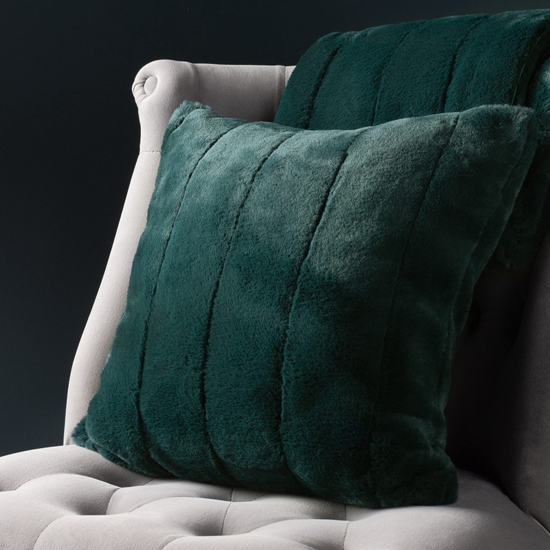 Paoletti Empress Large Square Cushion Cover, Emerald, 55 x 55cm