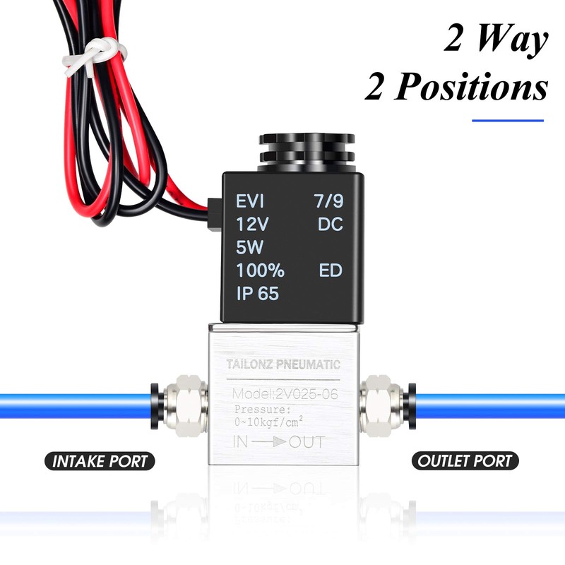 TAILONZ PNEUMATIC 1/8 Inch BSP 12V 2 Way Normally Closed