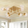 XINGQI 31" Modern Glass Ceiling Light, Semi Flush Mount Ceiling