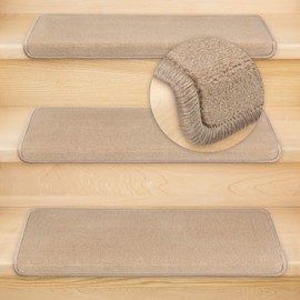 Kettelservice-Metzker® Vorwerk Stair Mats Plain Single and Economy Sets Light Brown 1 Piece Rectangular