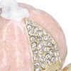 Jewelry Organizer White Golden Pumpkin Carriage Shape Rhinestone Storage Box