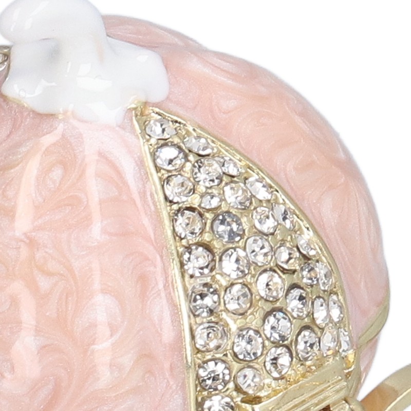 Jewelry Organizer White Golden Pumpkin Carriage Shape Rhinestone Storage Box