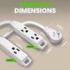 GearIT 360° Rotating Flat Plug Extension Cord (3ft, White) Multi