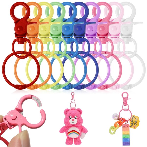 DIY Key Chain, Pack of 30 Carabiner Hooks with Swivel