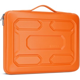 DOMISO 13.3 inch Laptop Sleeve with Handle Shockproof Waterproof EVA Protective Case for 13-13.3 inch Notebooks/13 MacBook Air/MacBook Pro Retina/Dell Inspiron 13 XPS 13/ASUS/HP, Orange