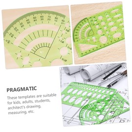 DOITOOL 11pcs Geometric Drawing Template Set Plastic Ruler Stencils for DIY Art Design and Architecture Lightweight Measuring Tools for Students and Professionals