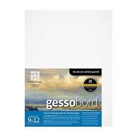 Ampersand Art Supply Gesso Wood Painting Panel: Museum Series Gessobord, 9" x 12", 3/4 Inch Depth