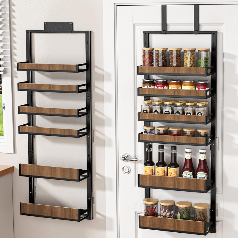Aquzee Heavy Duty Pantry Door Organizer, 6-Tier Over the Door