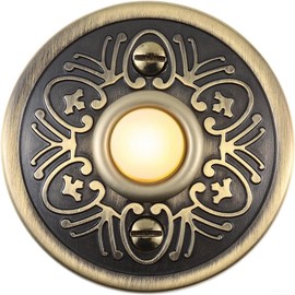 Antique Bronze Wired Metal Doorbell Push Button with Screws LED Illuminated Doorbell for Front Door