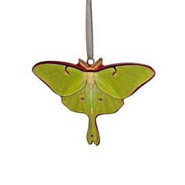 d’ears luna moth ornament, made in the U.S.A., family run small business, #8434, great gift for luna moth or moth lovers.