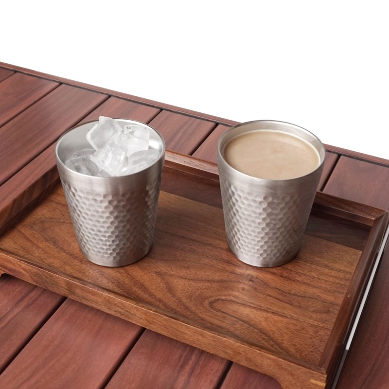 TIICOO Stainless Steel Cups 4 Packs 10oz/300ml Stackable Double Wall