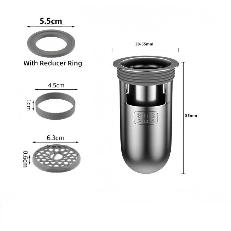 Shower Floor Drain Backflow Preventer, One Way Drain Valve Sewer,