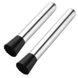 2pcs Cocktail Muddler, Stainless Steel Bar Muddler for Cocktails Drink Muddler Lemon Fruit Smasher Bar Tools Bartender Accessories for Drinks Home Kitchen Cocktail Mojito Making