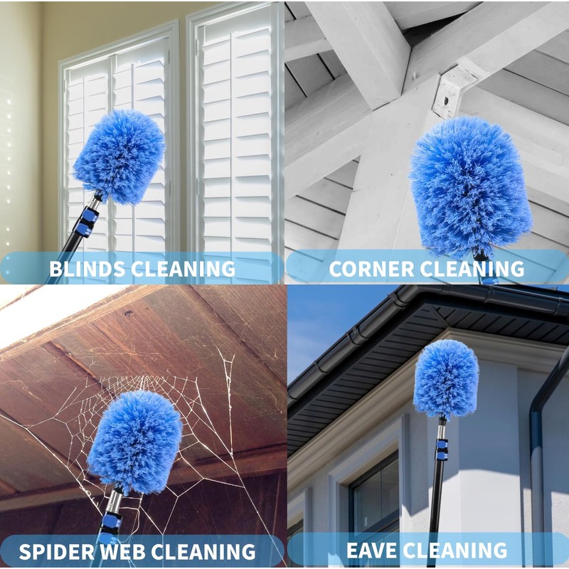 4 Pack Screw on Webster Cobweb Duster Head for Pole,Spider