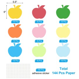 PATIKIL Fruit Cutouts, 144 Pack Paper Fruits, Colorful Fruit Cutout for Classroom Decoration DIY Craft Project, Assorted Color