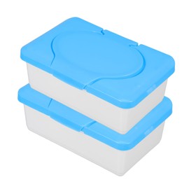 LABRIMP 2pcs Refillable Wipes Box Lid Portable Travel Dispenser Sturdy Cleansing Holder for Nursery Bathroom Home Travel