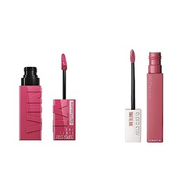 Labial líquido brillante Maybelline Super Stay Vinyl Ink Coy  Labial Liquido Matte Larga Duracion Superstay, Matte Ink 15 Lover, 5 g                  