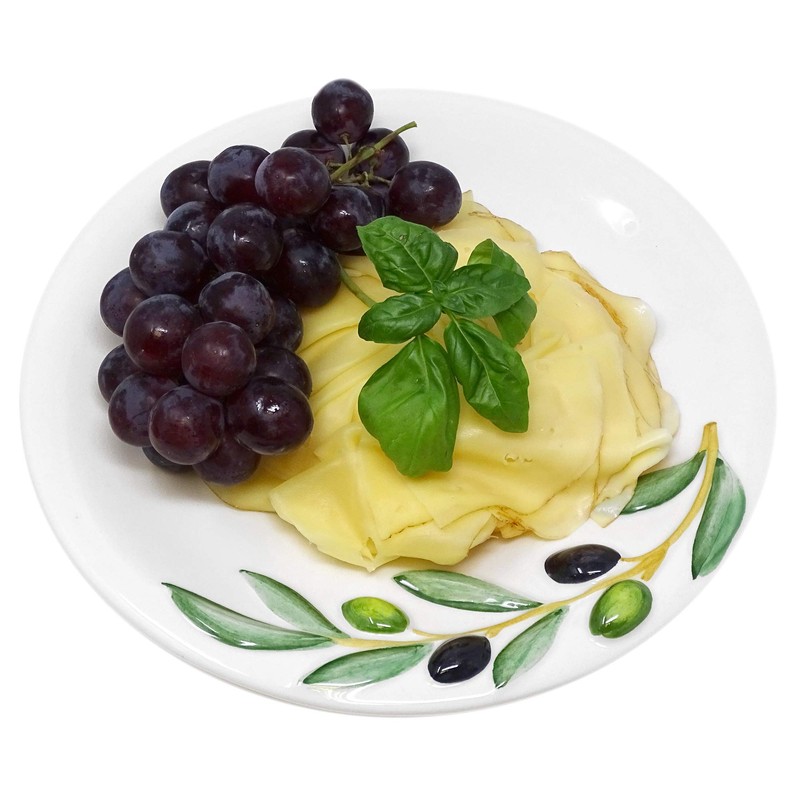 Lashuma Handmade Round Italian Ceramic Breakfast Plate Olive Design Dinner