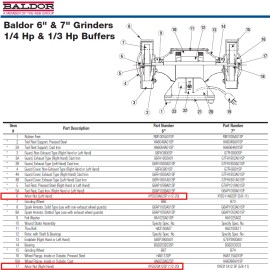 Baldor New 6in Bench Grinder 1/2-20 Arbor Nut Set (Baldor XY5020A12SP & XY5020A62SP)
