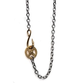 Silver KYASYA Wide Chain Set, Eagle Hook, Chain Necklace, Feather Necklace, Thick, All Stainless Steel Materials!, Stainless Steel