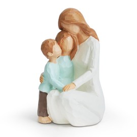 SHAIDOJIO Mother and Kids Figurines, Sculpted Hand-Painted Mother Son Daughter Statues Ornament, Resin Home Decor Ornaments, Mom and Two Children Figures Gifts for Mother’s Day Anniversary Birthday