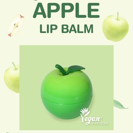 PS.PRETTYSKIN Moisturizing Korean Vegan Lip Balm 0.31oz. (9g) Smooth, Soft Texture, Hydrating, Natural Shine, Glossy (Apple)