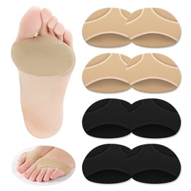 Almohadillas metatarsianas de tela, manga metatarsiana con almohadillas de gel, 4 pares de almohadillas de bola de pies, almohadillas para aliviar el dolor, almohadillas para el antepié, cuidado de la salud del pie para evitar el desgaste del pie (L-2 pa