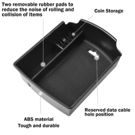 TACORBO Center Console Organizer Compatible with KIA Soul 2020 2021 2022 2023 2024 2025 Accessories Armrest Glove Box Secondary Storage, ABS Materials Insert Tray,Black