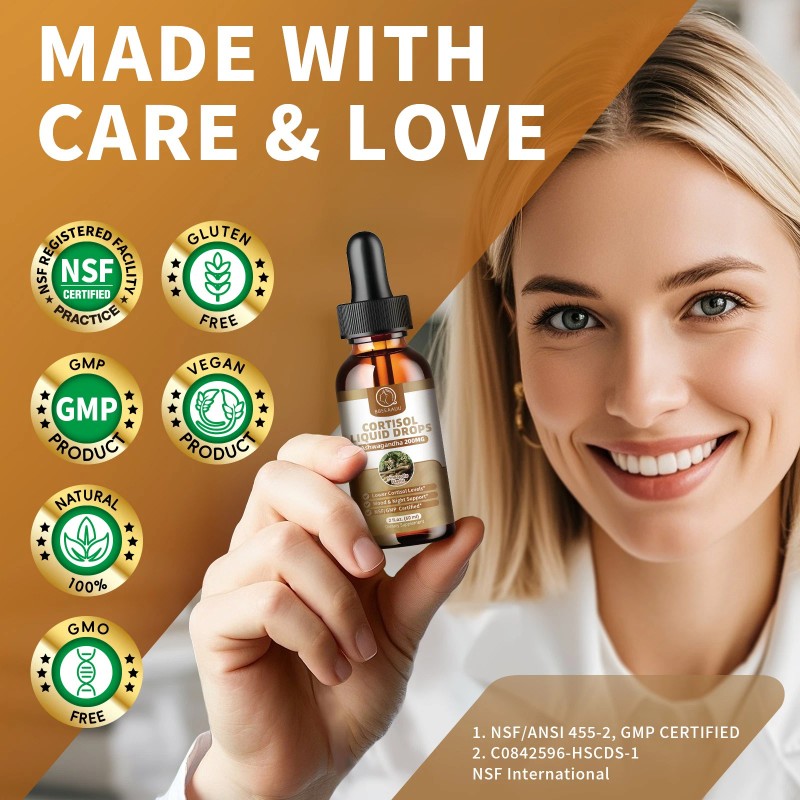 21-in-1 Cortisol Manager Reducer Liquid Drops, Support Night, Focus &