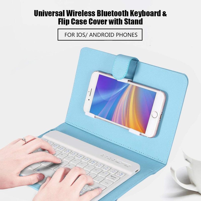 Bluetooth Keyboard with Portfolio Flip Leather Case Cover Detachable Keyboard