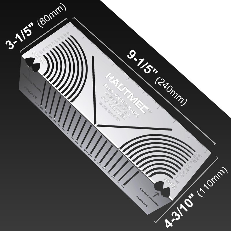 HAUTMEC Flex Angle & Arc Marking Tool, Multi-Functional Square Tube