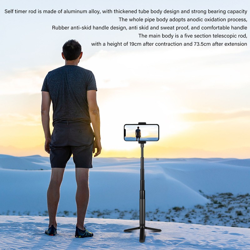 PULUZ Extended Invisible Selfie Stick with Screw Rod Adapter for