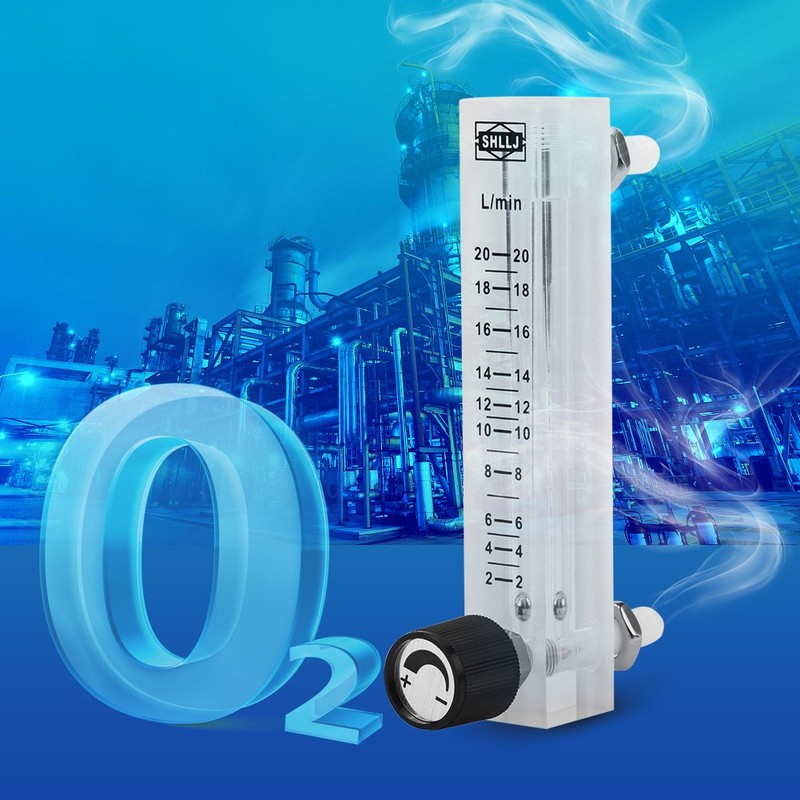 Flow Meter 2-20LPM Acrylic Air Oxygen Flow Meter with Control