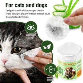 Soft Pet Eye Wipes with Aloe Vera Extract, Gentle Cleansing for Dogs & Cats - Multi-Use for Eyes, Paws, Ears & Chin Care, PH Balanced for Sensitive Skin (200 PCS)