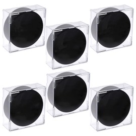 BTSKY Hockey Puck Holder Square Clear Stackable Plastic Cube Ice Hockey Puck Box Display Case for Memorabilia Pack of 6