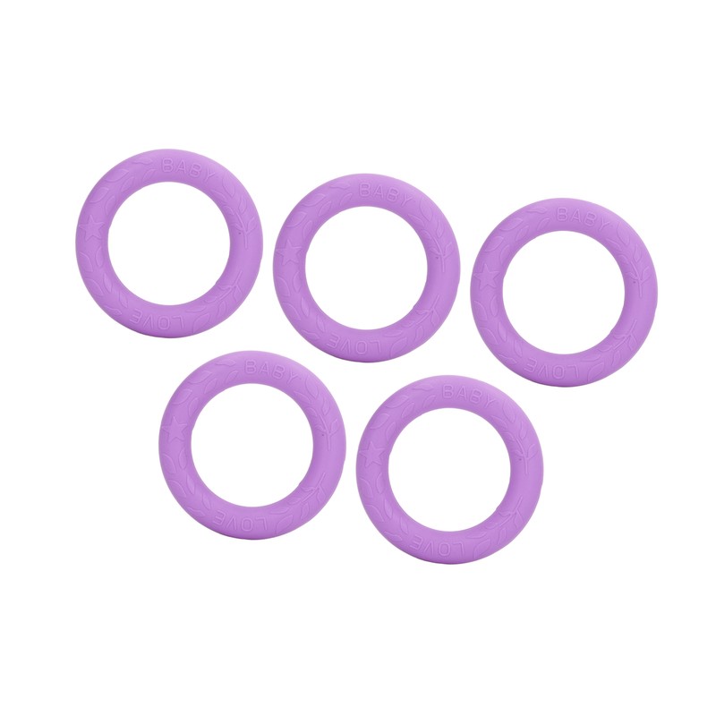 5pcs Baby Soft Silicone Teething Ring Toy Infant Safe Elastic