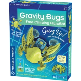Thames & Kosmos Gravity Bugs Free-Climbing MicroBot | Build a Robotic Wall-Crawling Bug | Explore STEM Lessons in Air Pressure, Suction | Hands-on Physics & Engineering Construction Kit, Blue