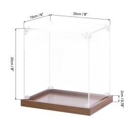 QUARKZMAN Acrylic Display Case, 8 x 6 x 8 Inch Clear Display Box Construction Dustproof Storage Organiser Display Case for Collectibles Action Figures