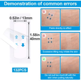 PAGOW 132PCS Face Tape Lifting Invisible, Instant Adhesive Hypoallergenic Facelift Tape for Lifting Sagging Skin, Waterproof Ultra thin Stretchable Tape Lifting for Neck Double Chin Eye Wrinkles