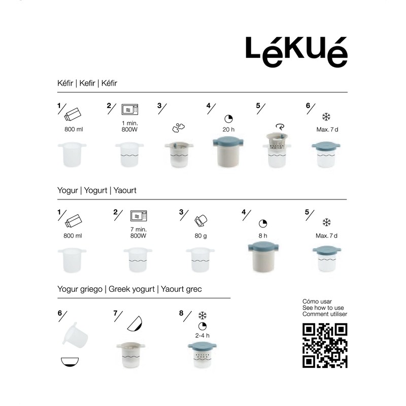 Lékué Kefir & Yoghurt Maker, Homemade Simple and Healthy