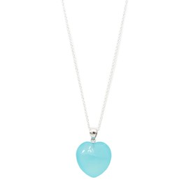 miwaki sv12 Natural Stone Power Stone Heart Necklace, 23.6 inches (60 cm), Long, Women's Simple, 925 Silver, Sterling Silver, Made in Japan