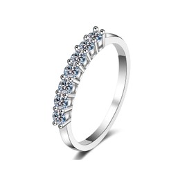 Edenfox Moissanite Wedding Bands with 0.28ct/0.7ct D Color VVS1 Lab Created Diamond, Stackable Rings for Women Sterling Silver, Mossinate Wedding Band,Promise Anniversary Ring for Her, Sterling Silver, Moissanite