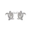 Unbranded Hawaii Jewelry Lab Created CZ Silver Platinum Finish Honu Turtle Flower Earrings